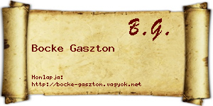 Bocke Gaszton névjegykártya